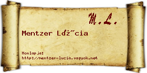 Mentzer Lúcia névjegykártya